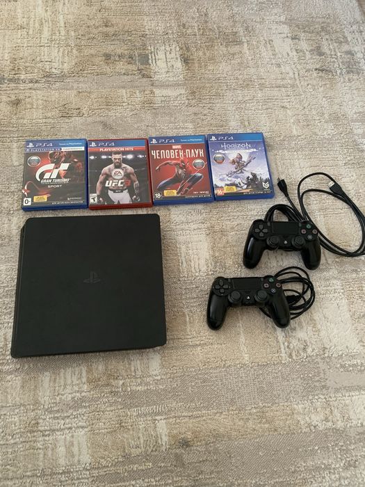 Ps4 slim 1 терабайт + игры + аккаунт с Fifa 22