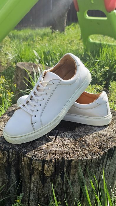 Teniși albi din piele - Vlad Alexandru Shoes