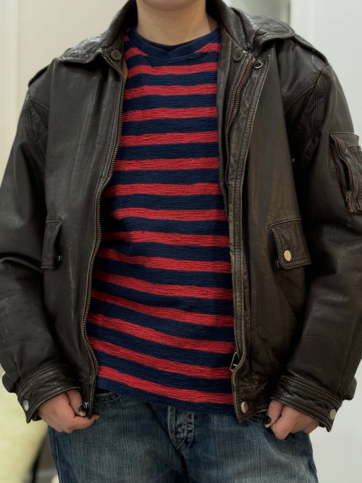 Винтажная кожаная куртка