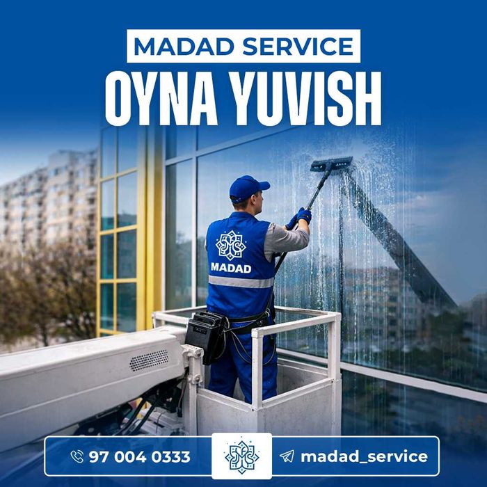 Oyna va Fasad yuvish va tozalash,Мойка и мытье окон