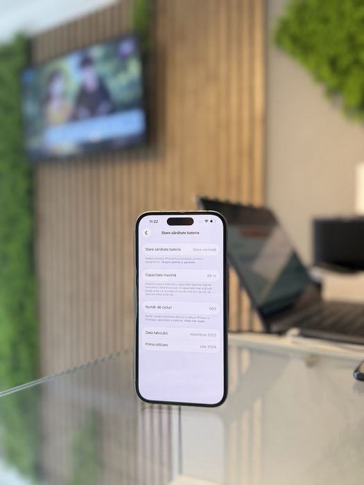 **ATS GSM** iPhone 15 128Gb Green/Baterie88%/Fact+Gar 12 luni