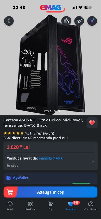 Carcasa Pc Asus Rog strix Helios