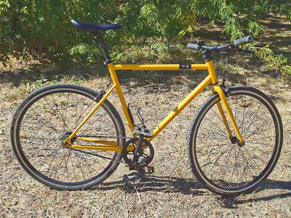 Градски велосипед Elops Single Speed 500, жълт, с ъпгрейди и нови гуми!