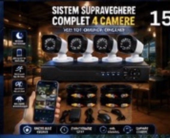 Vindem si Montam Camere Supraveghere Video KIT Complet 4/8/12 CAMERE