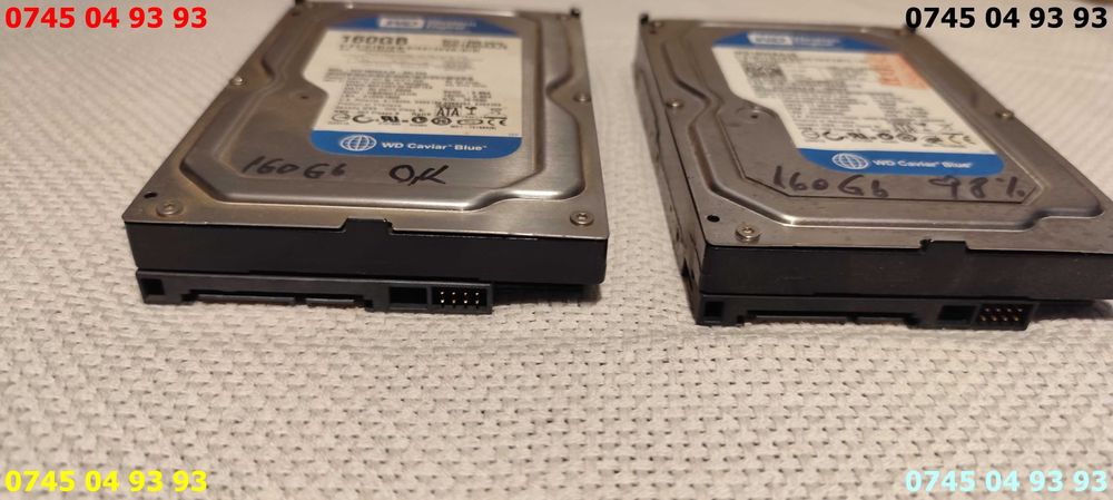 set 2 buc HDD sata 160gb testate cu santinel 98% si 100%