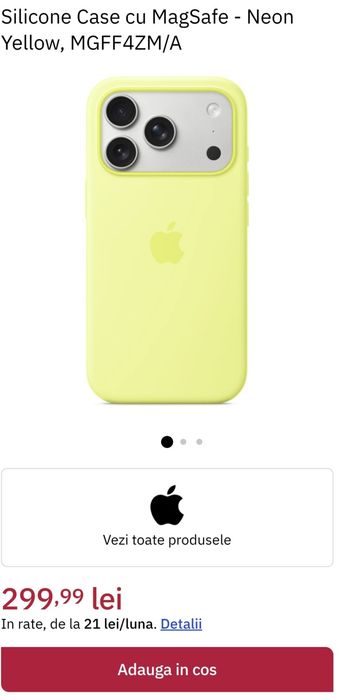 Husa telefon APPLE iPhone 17 Pro Max Silicone Case cu MagSafe - Neon Yellow