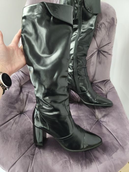 Cizme înalte de damă din piele naturală