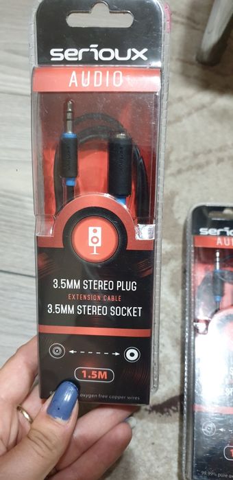 Cablu audio prelungitor Serioux Jack 3.5mm Mama - Jack 3.5mm Tata