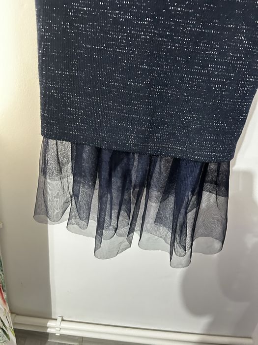 Rochie eleganta pole&pole albsatru inchis cu sclipici