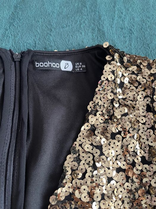 Rochie aurie scurta 36 Boohoo