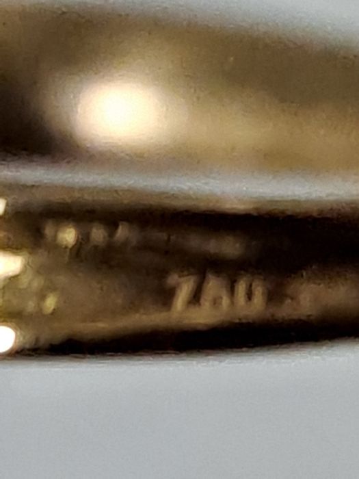 Inel aur 18k cu diamant natural 0,15 cu, certificat Sabrini,2,69gr.