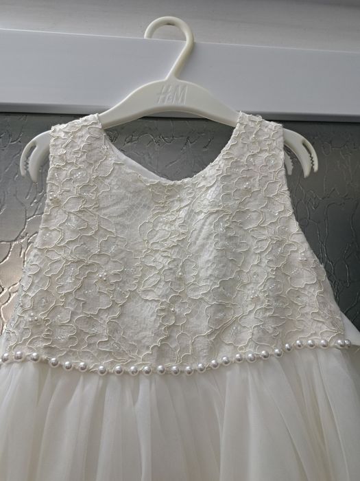 Rochie fetita alba ocazie cu broderie