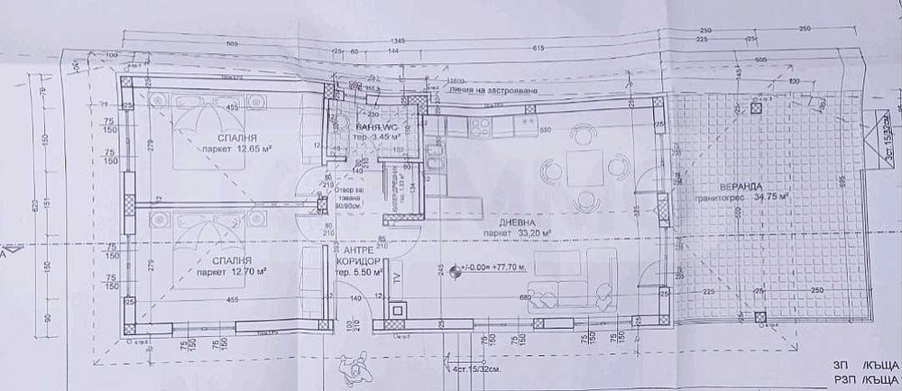 Едноетажна къща ново строителство в село Равна гора
