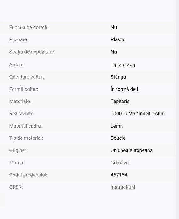 Canapea coltar gri