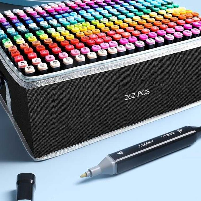 Set Marker 262 de culori, cu alcool, 2 varfuri, Arthehe