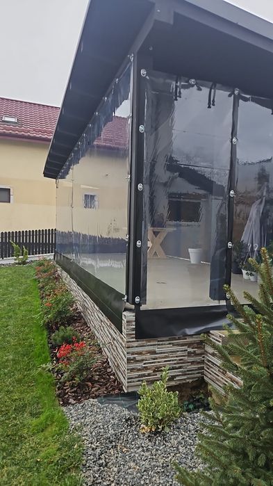 Pereți transparenți, folie, prelata închidere terase