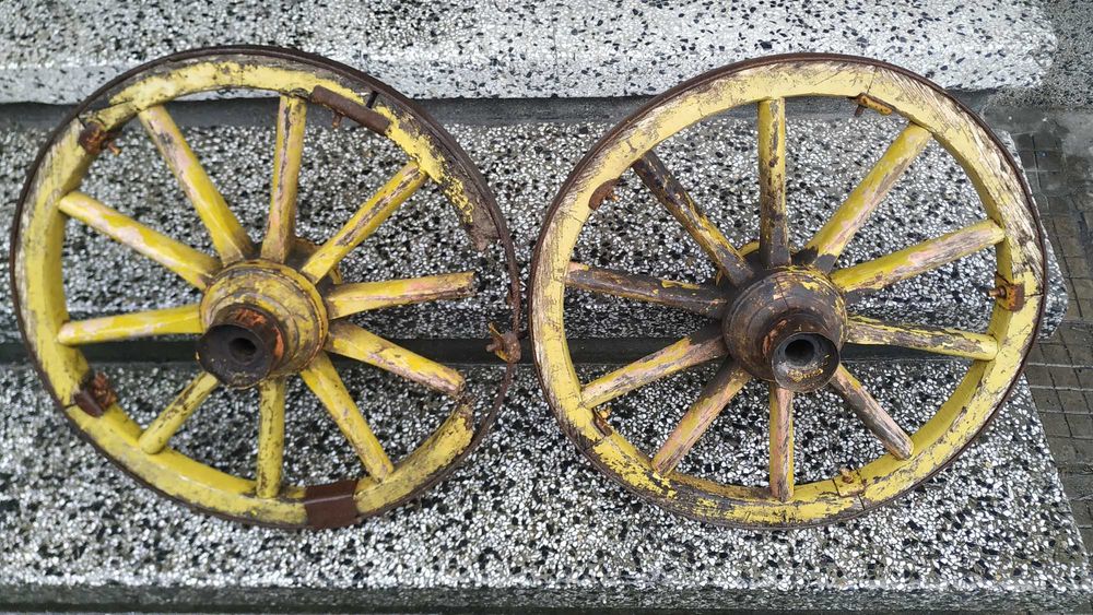 4 бр. колела от стара каруца