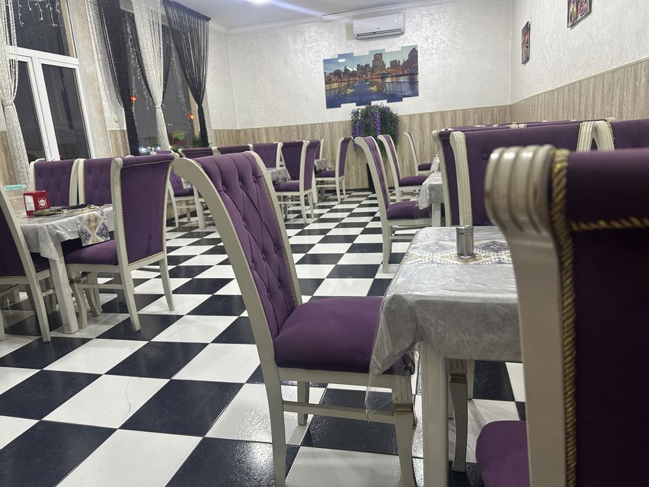 Стол стул холати яхши 7 камплект 6 та стули касса учун шкафам бор