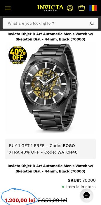 Invicta Object D'Art ceas automatic