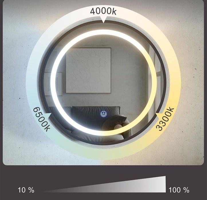 Кръгъл шкаф с огледало LED