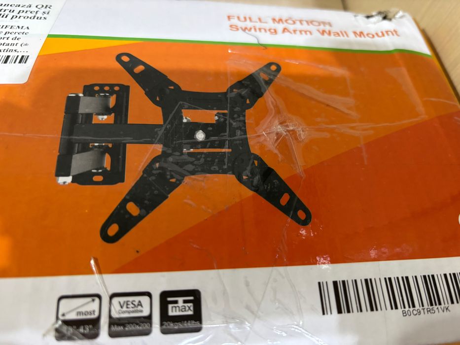 Suport Perete TV sau Monitor 13-43" - 20kg VESA 75/100/200mm, Mic