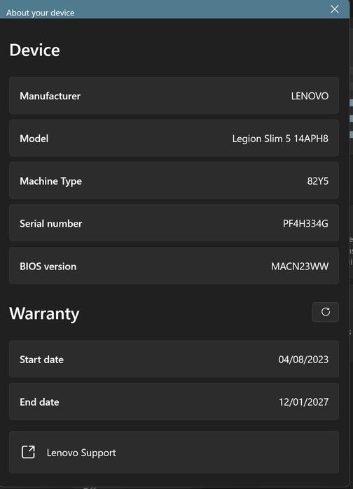 Lenovo Legion Slim 5 14APH8 | RTX 4060 | 32GB | Garanție ~11 luni