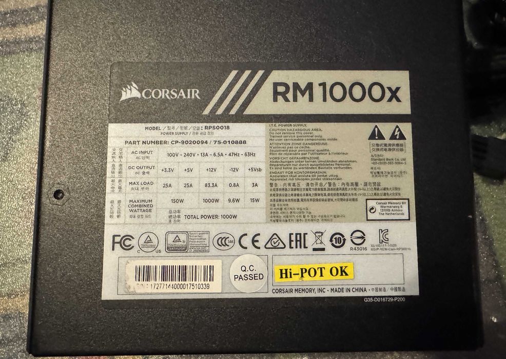 Sursa PC Corsair RM1000x