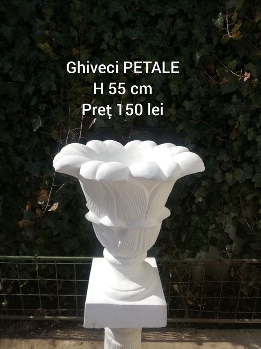 Ghiveci /vază, ciment alb
