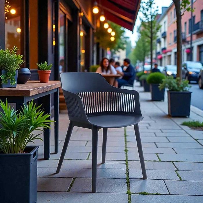 Стол Севиля -полипропилен сив,бял,черен