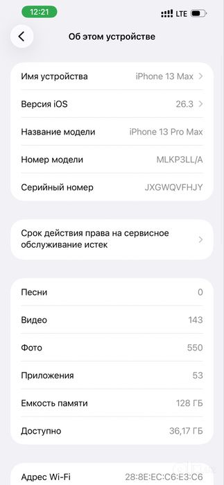 Iphone 13 pro max sotiladi 128gb LL/A