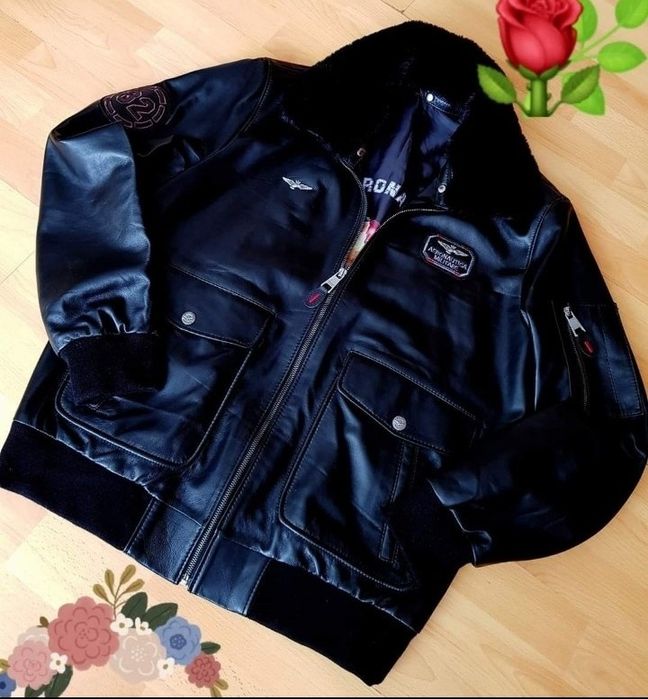 Jacheta piele naturala Aeronautica Militare tip aviator,piele naturală