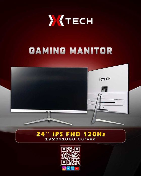 XTECH Monitor 24" IPS FHD (Curved) (Flat)