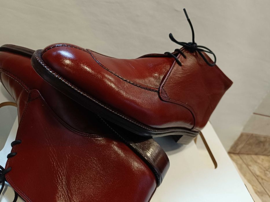 Ghete de lux 42.5 43 lucrate manual Dasthon Italy NOI piele naturala