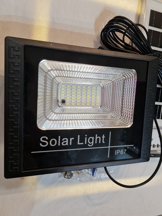 Lampa Solara de Exterior cu Proiector, 54 LED SMD, Telecomanda