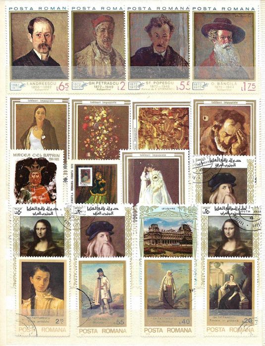 Super clasor plin cu timbre 4 file = 8 pagini