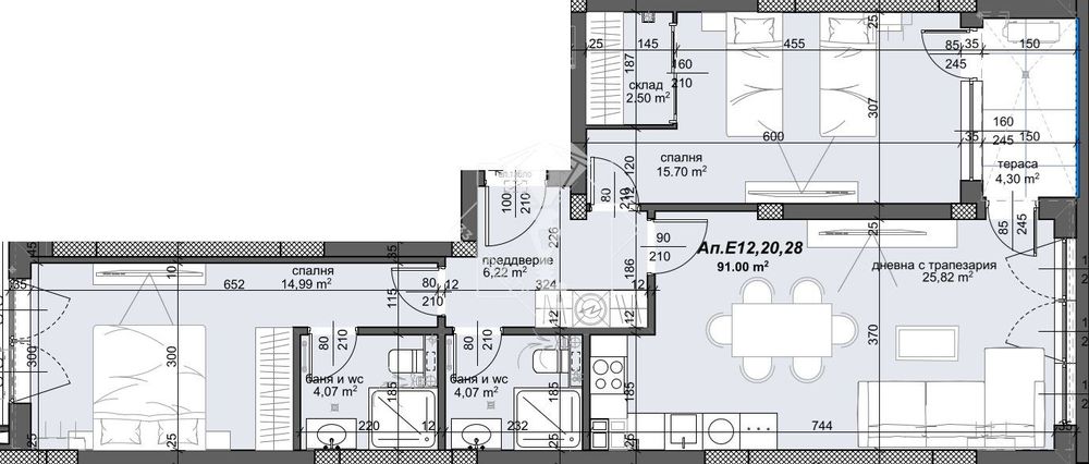 Продава се Тристаен апартамент в Пловдив, Тракия - 108 кв.м за 1445 €/кв.м - Снимка #1