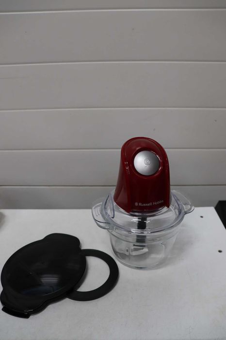 Russell Hobbs Електрически мини чопър [стъклен съд с капак] Desire Red (500 мл, нож от неръждаема стомана с 2 остриета, миксер