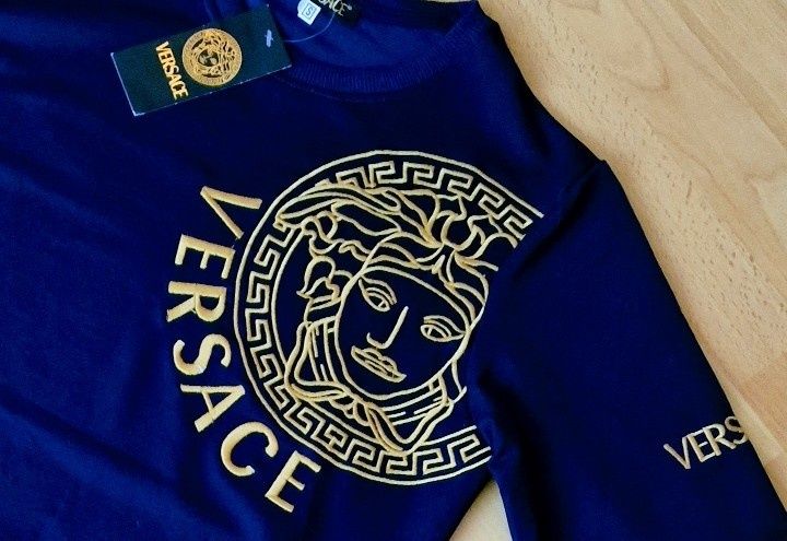 Bluze Versace bumbac, bleumarin,model unisex,logo brodat,marimi divers