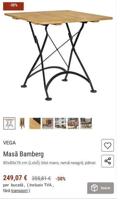 Masa lemn masiv pliabila