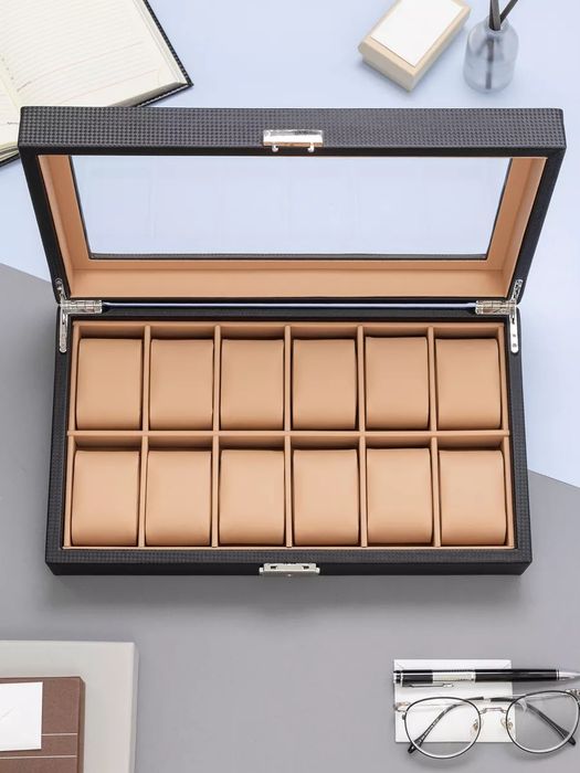 Шкатулка для часов Carbon Fiber Leather Watch Вох 12