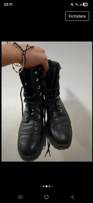 Ghete piele naturala Massimo Dutti