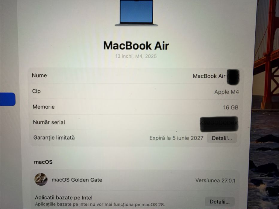 Apple Macbook Air M4 16 gb sky blue