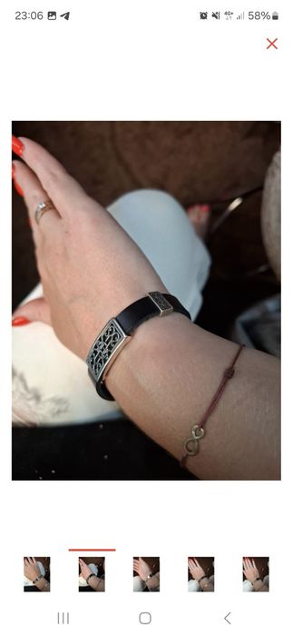 Продам браслет серебро, кожа