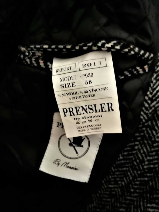 Palton PRENSLER mar 58 ,50-lana-30-vascoza-20-polyester ,negru cu gri