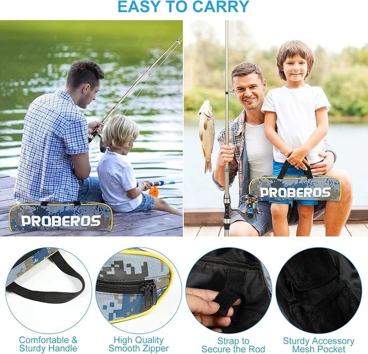 Телескопична спининг въдица 180см с макара, аксесоари и чанта