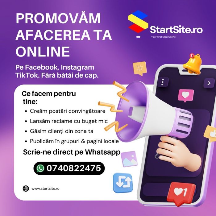 Site de prezentare sau magazin online la super preț! De la 99€!