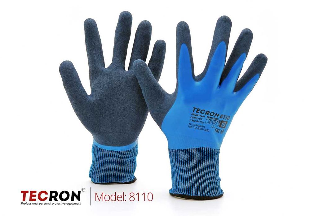 Перчатки рабочие TECRON 8110 с латексным покрытием, защитные, от влаги