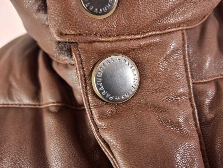 Parajumpers Goat Leather Down Jacket Size L Кожено Пухено Яке Мъжко