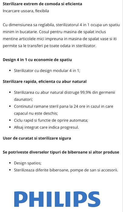 Sterilizator 6 biberoane philips avent