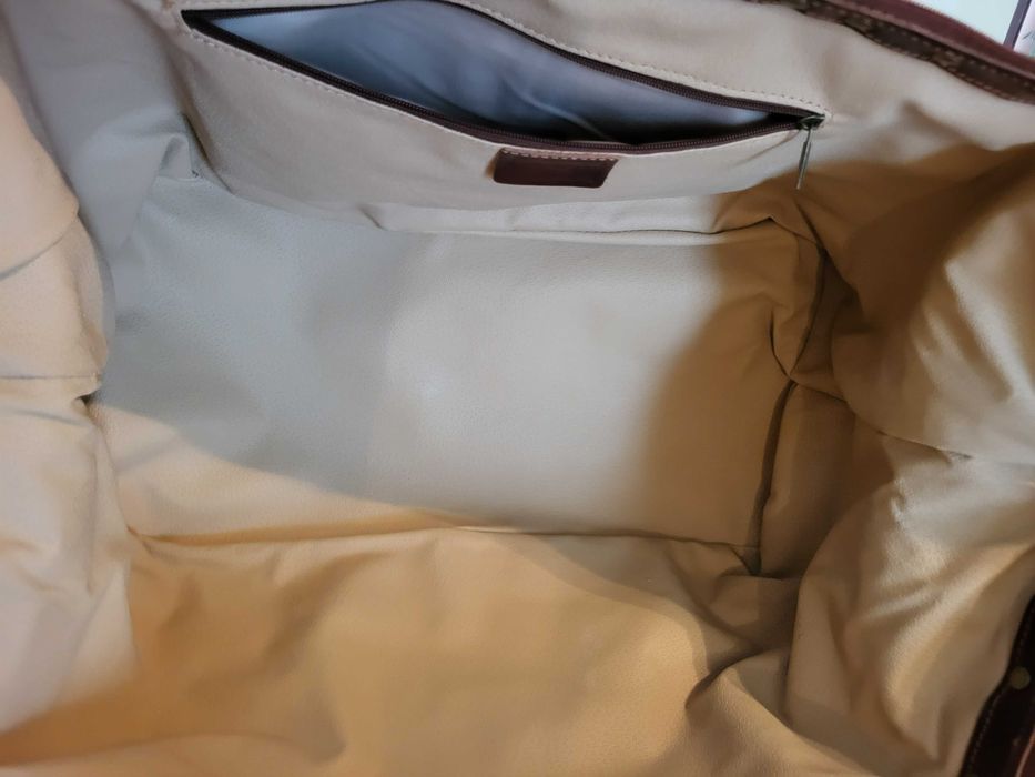 Geanta de voiaj artizanala  din piele naturala culoare cognac